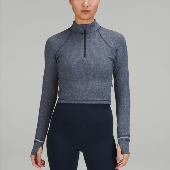 It’s Rulu Run Cropped Half Zip *Ribbed - Picture 6 of 6